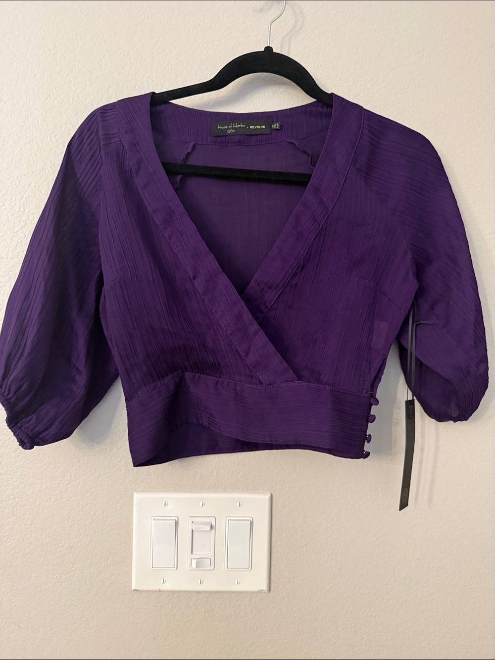 House of Harlow 1960 Deep Purple Wrap Blouse
